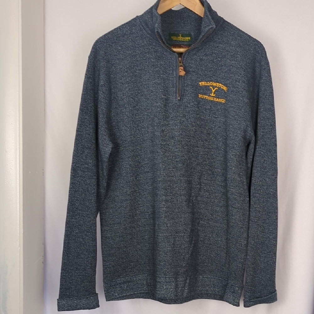 YELLOWSTONE Dutton Ranch Men's Blue Mortimer Pullover Sweater